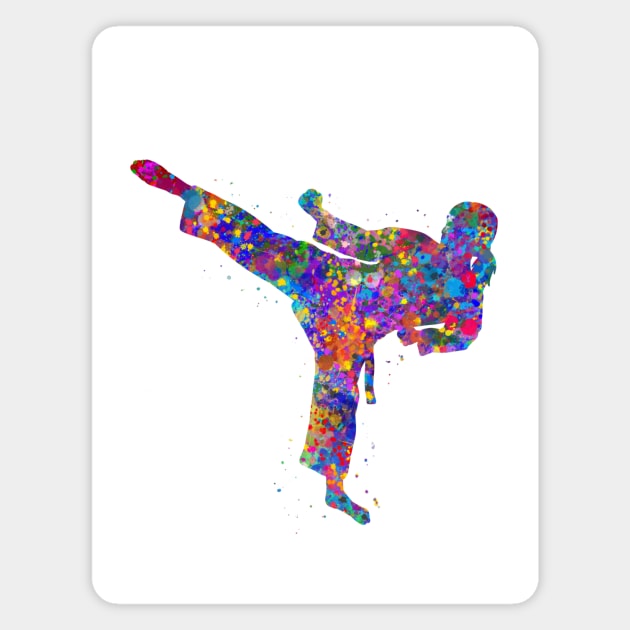 Taekwondo girl Magnet by Yahya Art